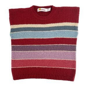 80s sleeveless striped sweater 1980s vintage